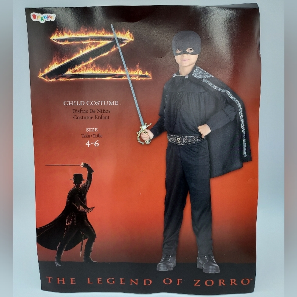 *SHIPS SAME/NEXT DAY!* New Zorro Kids Costume - Size 4-6